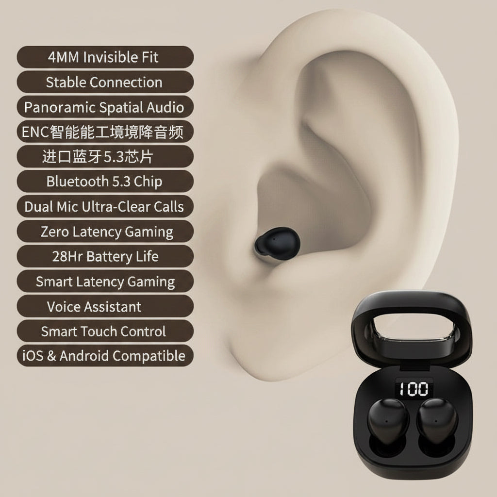 Mini Pro4SS Invisible True Wireless Bluetooth Earbuds
